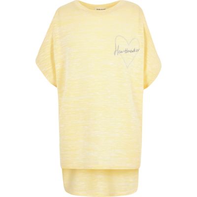 Girls yellow cold shoulder top